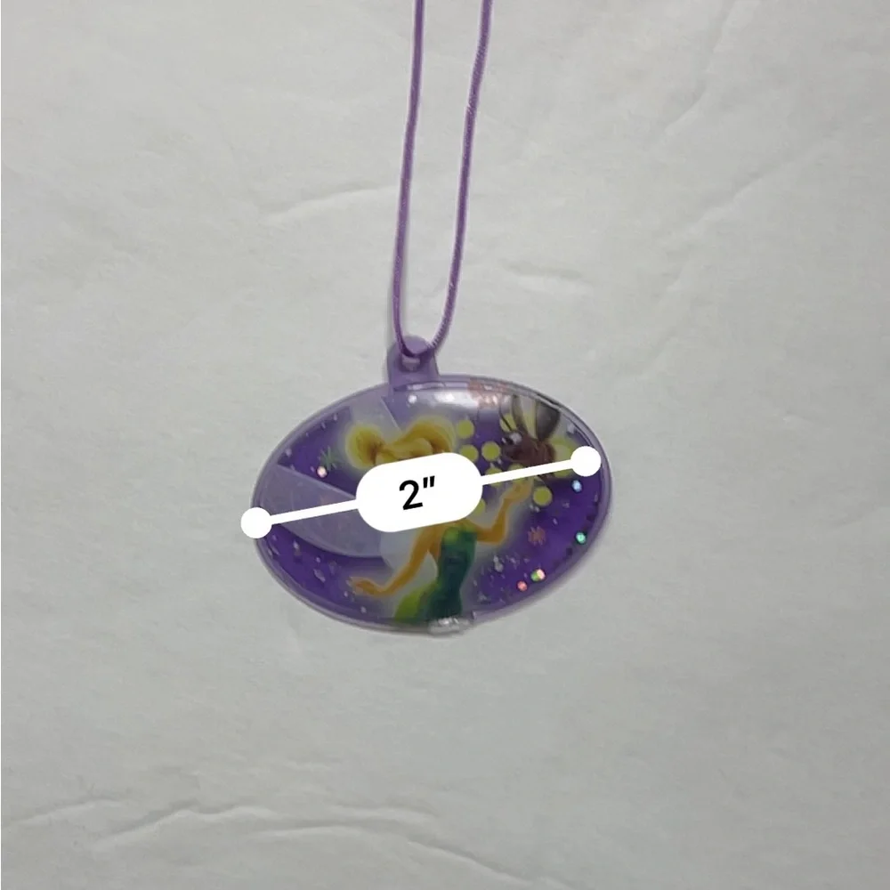 Disney Kids Purple Tinker Bell Glitter Necklace